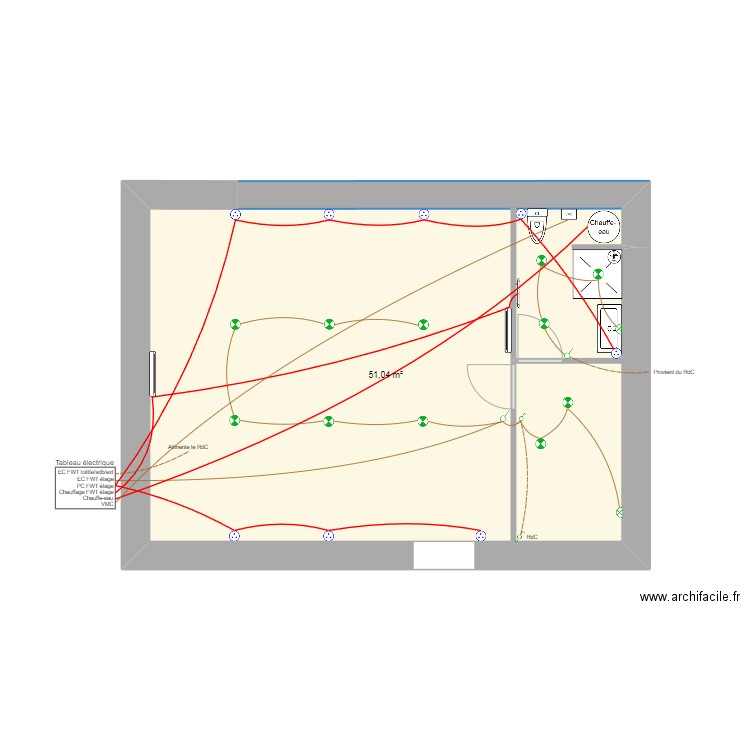 Plan électrique FoxWood Etage. Plan de 0 pièce et 0 m2