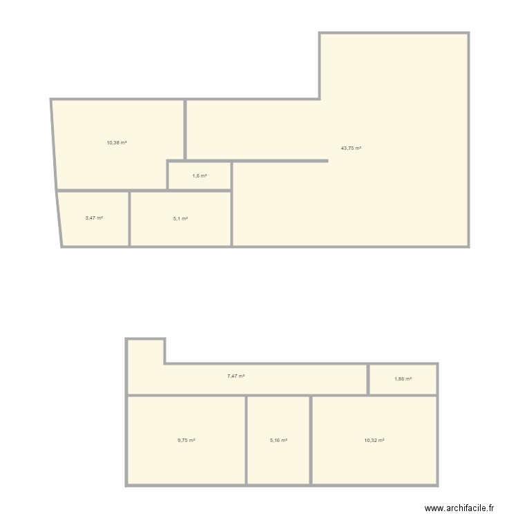 CARADU 1228. Plan de 10 pièces et 99 m2