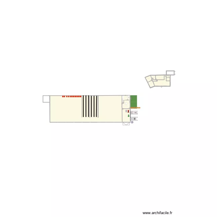 projet batiment ouverture totale et maison. Plan de 