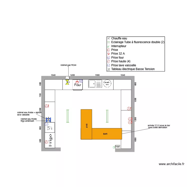 cuisine ext&eacute;rieur PAYET. Plan de 