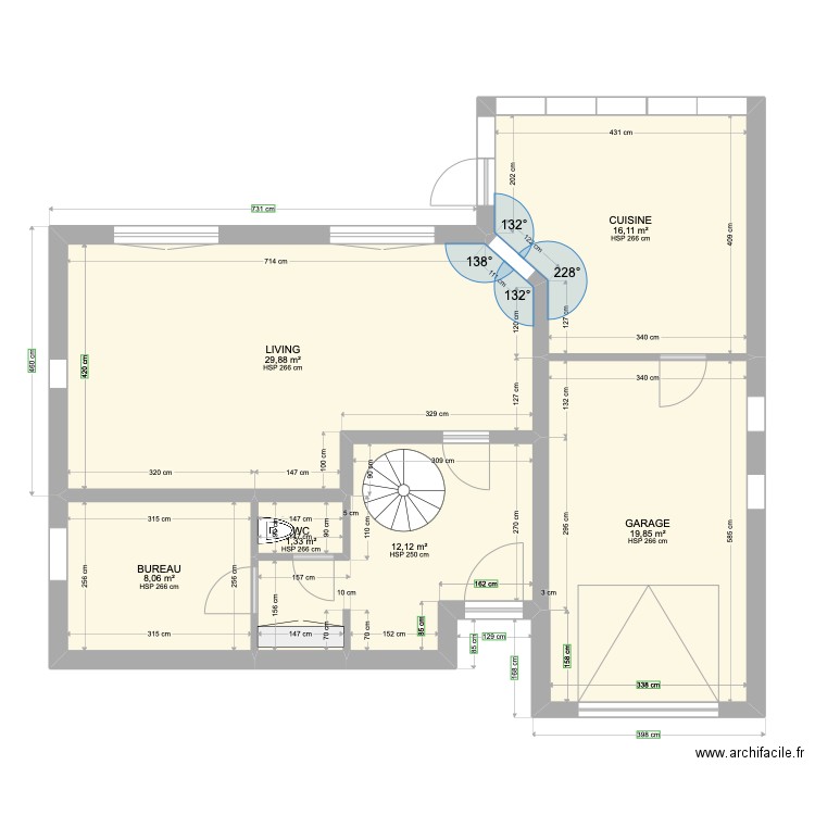 BOUGE RITA. Plan de 6 pièces et 87 m2