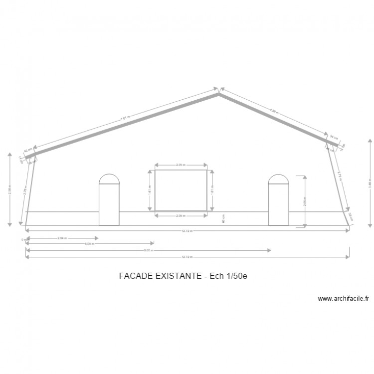 DEFOSSE. Plan de 2 pièces et 51 m2