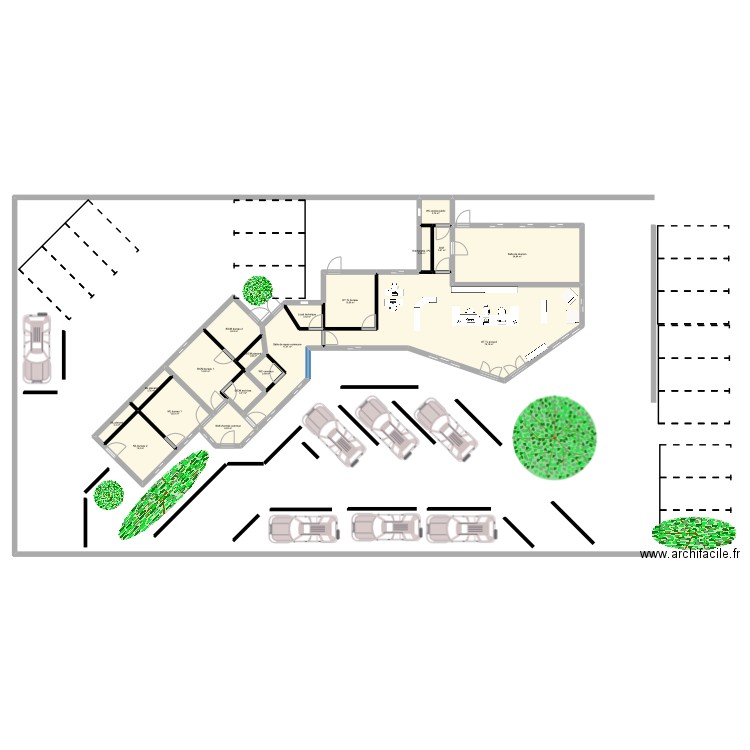 projet-mir. Plan de 18 pièces et 227 m2