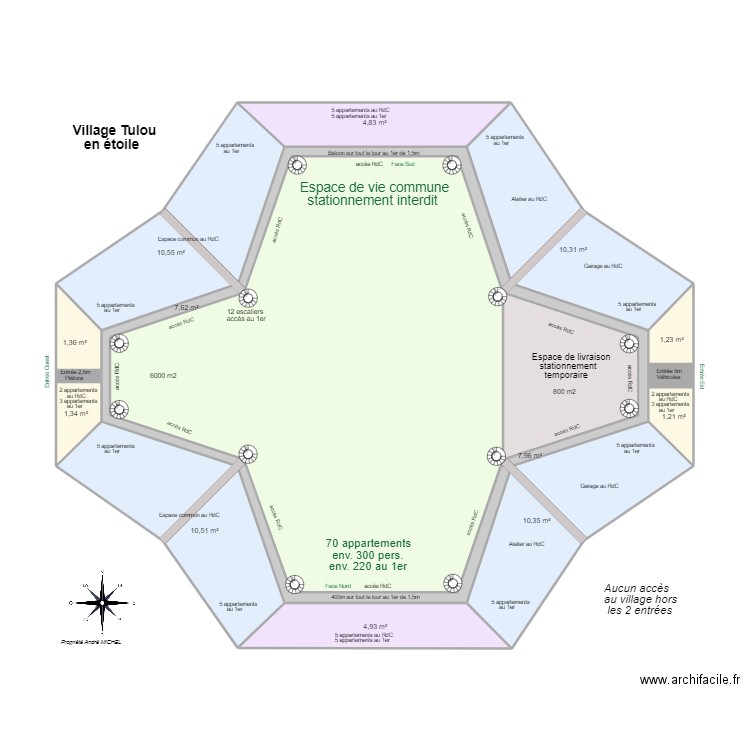 Maison Tulou étoile 04. Plan de 0 pièce et 0 m2