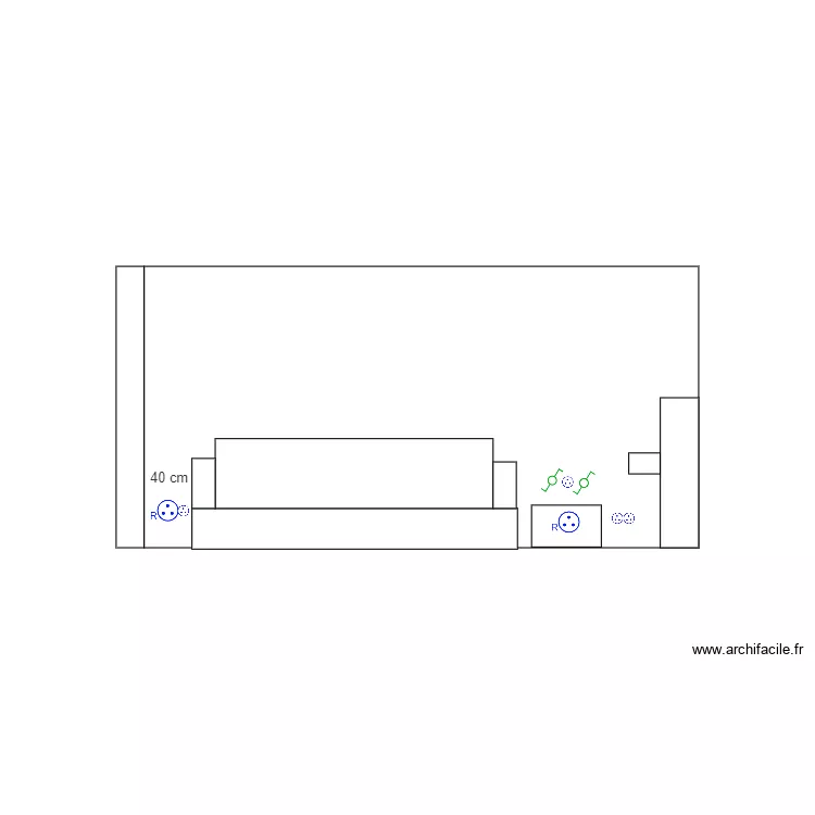 Mur Canap&eacute; Salon. Plan de 