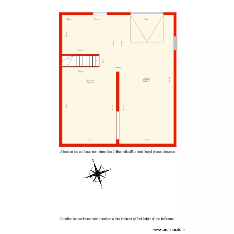 BI 4196 sous sol c&ocirc;t&eacute;. Plan de 