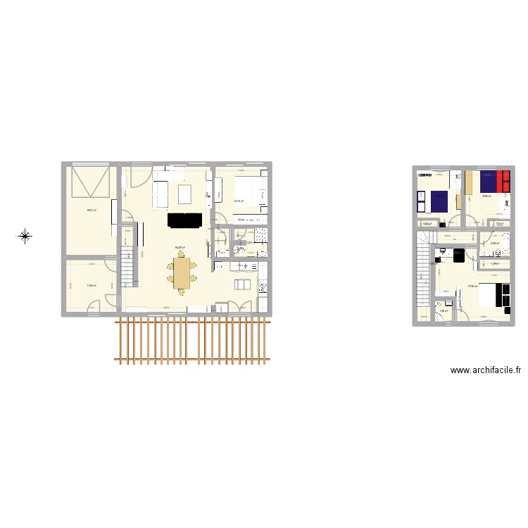 maison salvetat. Plan de 14 pièces et 166 m2