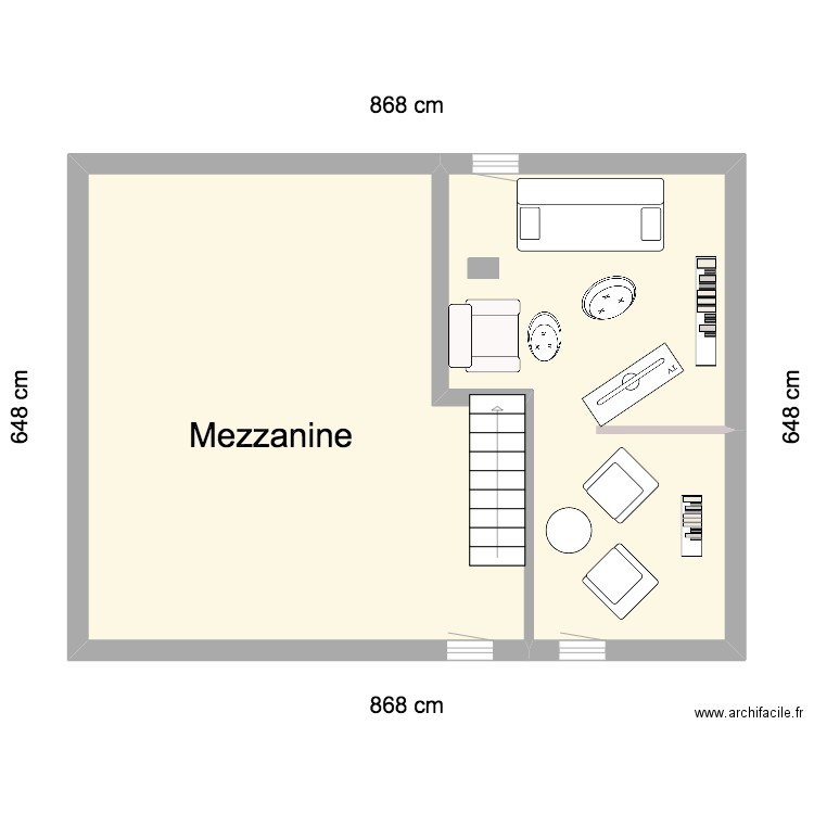 Chalet Boucielle Mezzanine. Plan de 2 pièces et 48 m2