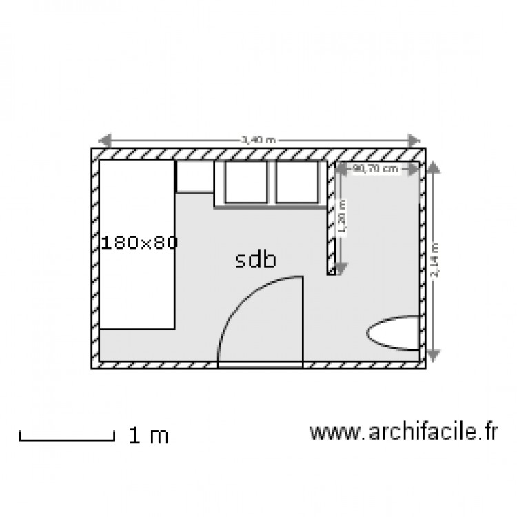 salle de bain. Plan de 0 pièce et 0 m2