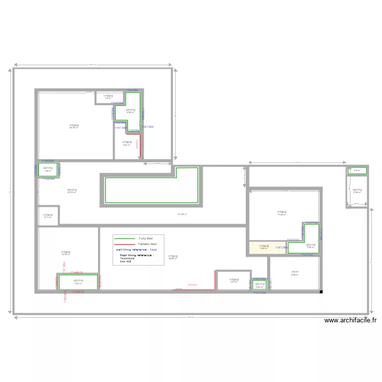 walls to tile. Plan de 