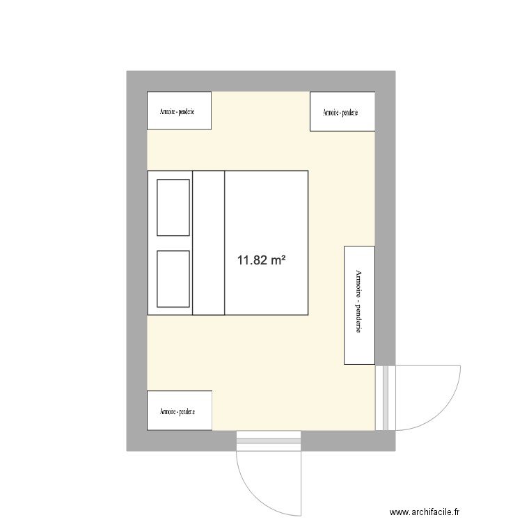chambre appart. Plan de 0 pièce et 0 m2