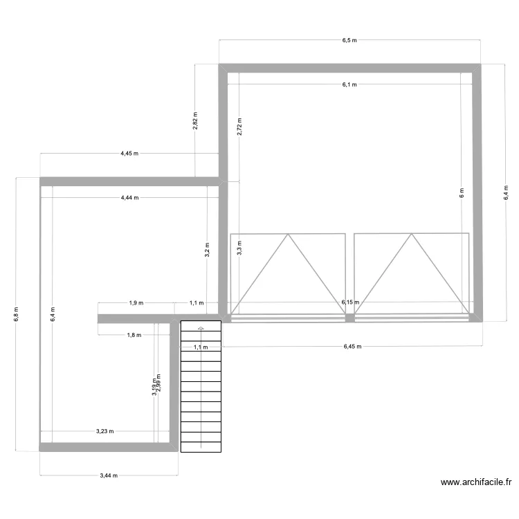 rez de route. Plan de 2 et 61 m² rez de route. Plan de 2 et 61 m²