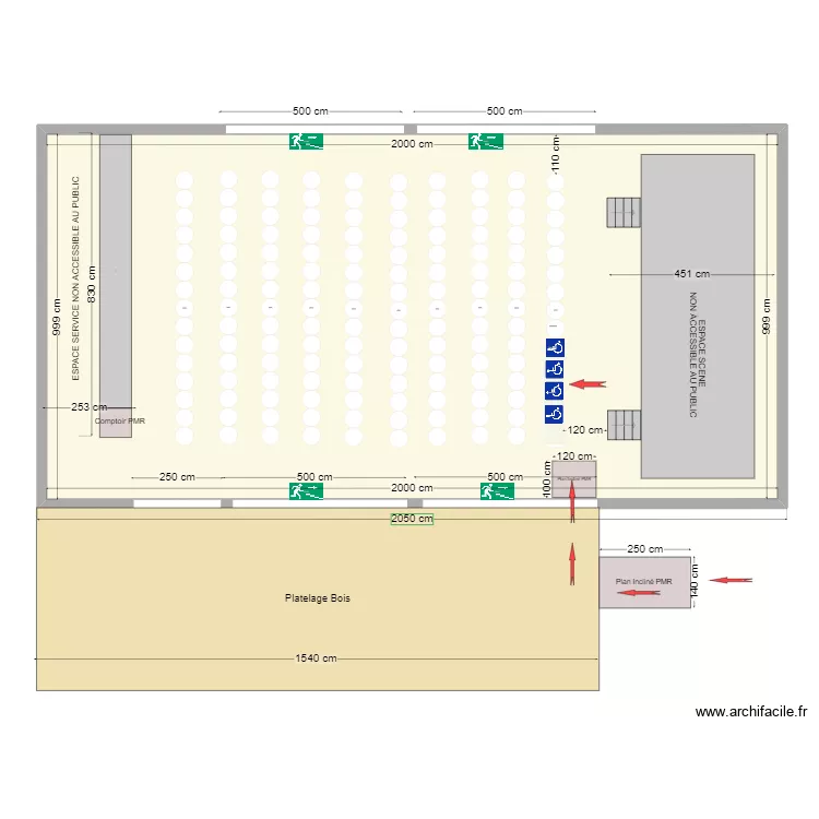CHAPITEAU MONT PLAGE PMR1. Plan de 