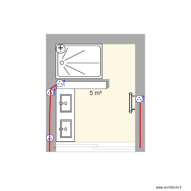 sdb etage maison PP. Plan de 0 pièce et 0 m2