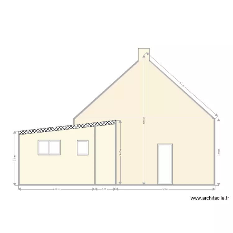 PIGNON APRES TRAVAUX . Plan de PIGNON APRES TRAVAUX . Plan de