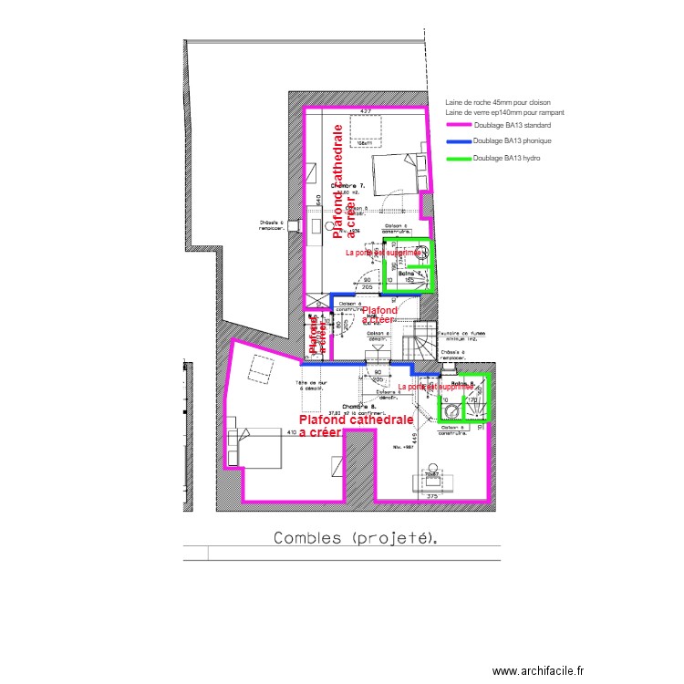 St MARTIN  Plan PLATRERIE combles. Plan de 0 pièce et 0 m2