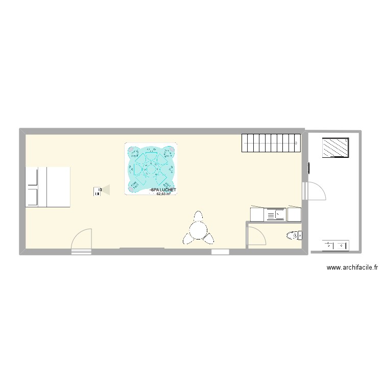 SPA LUCHET. Plan de 1 pièce et 63 m2