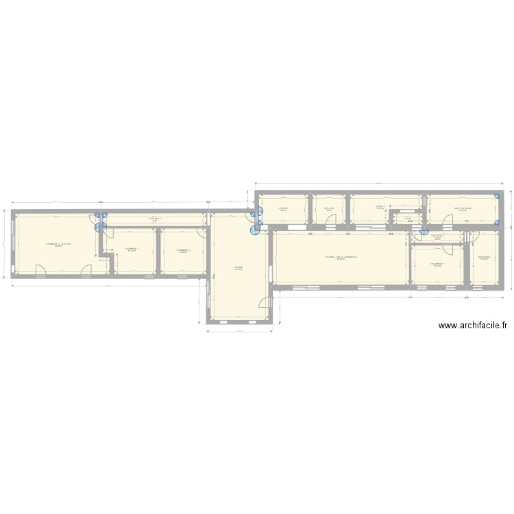 MAISON MILLONFOSSE. Plan de 14 pièces et 226 m2