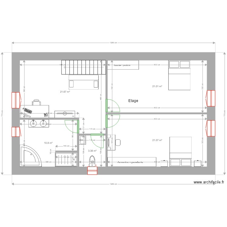 PLASSERAUD étage. Plan de 0 pièce et 0 m2