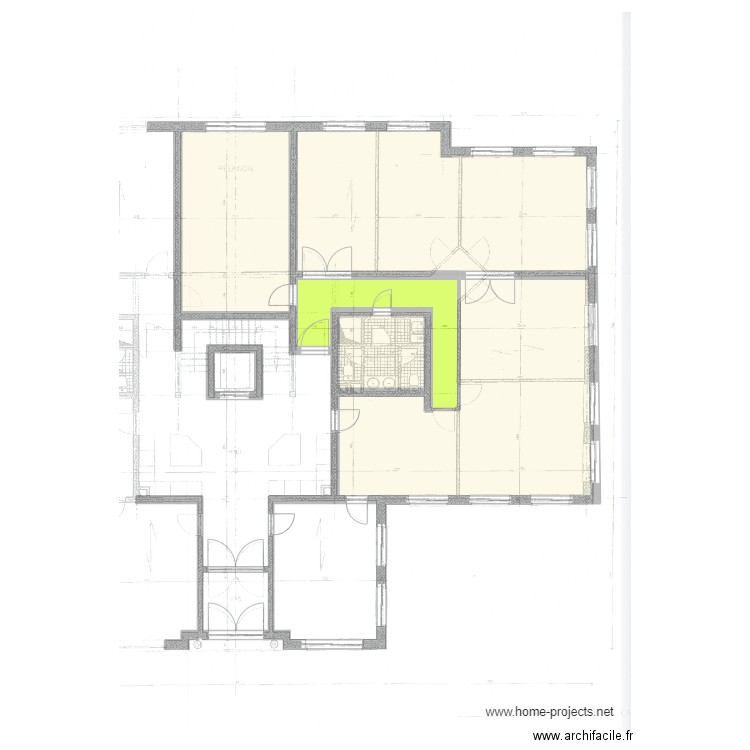 GFI RDC DROIT 1 200423. Plan de 5 pièces et 737 m2