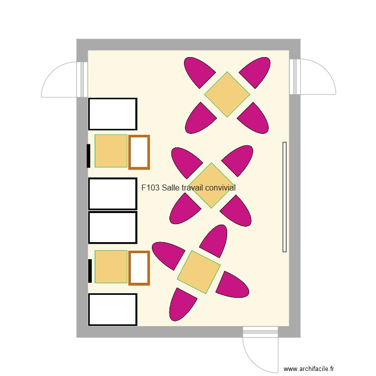 F103 Salle travail convivial V2. Plan de 0 pièce et 0 m2