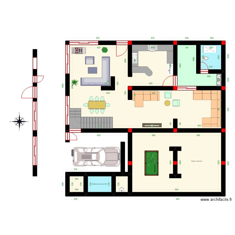appartement . Plan de 7 pièces et 195 m2