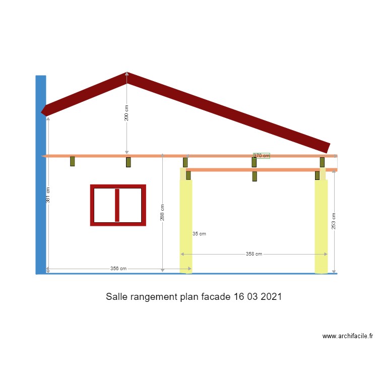 Salle de rangement façade 16 03 2021. Plan de 0 pièce et 0 m2