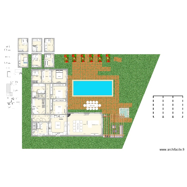 test maison en L v2. Plan de 0 pièce et 0 m2