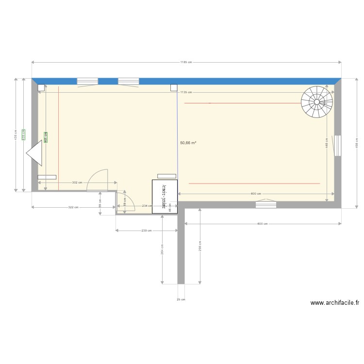 ETAGE SUD EXTENSION 3. Plan de 1 pièce et 51 m2