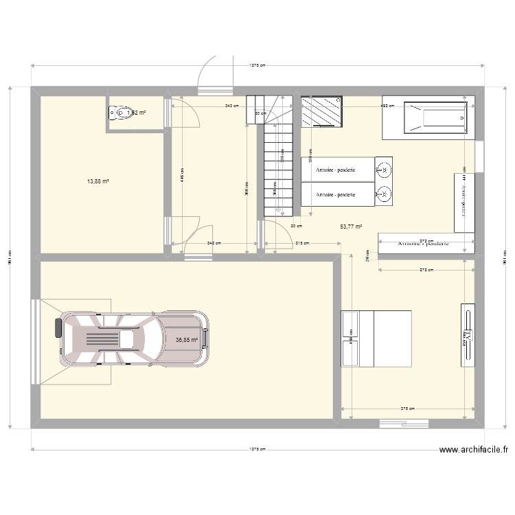 REAMENAGEMENT SOUS SOL PLAN FAVIER 5. Plan de 15 pièces et 216 m2