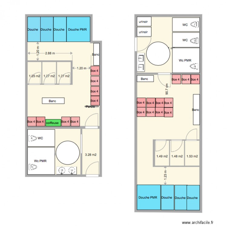 vestiaires new. Plan de 0 pièce et 0 m2