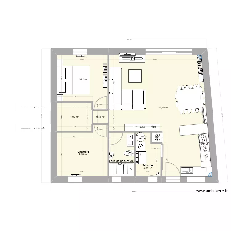 Mauz&eacute; 3. Plan de 7  et 72 m²