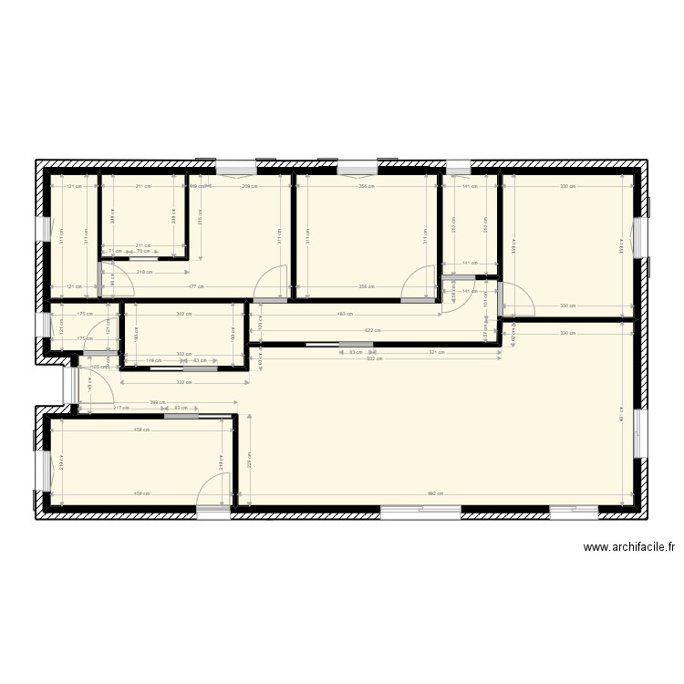 plan placo habitation. Plan de 12 pièces et 242 m2