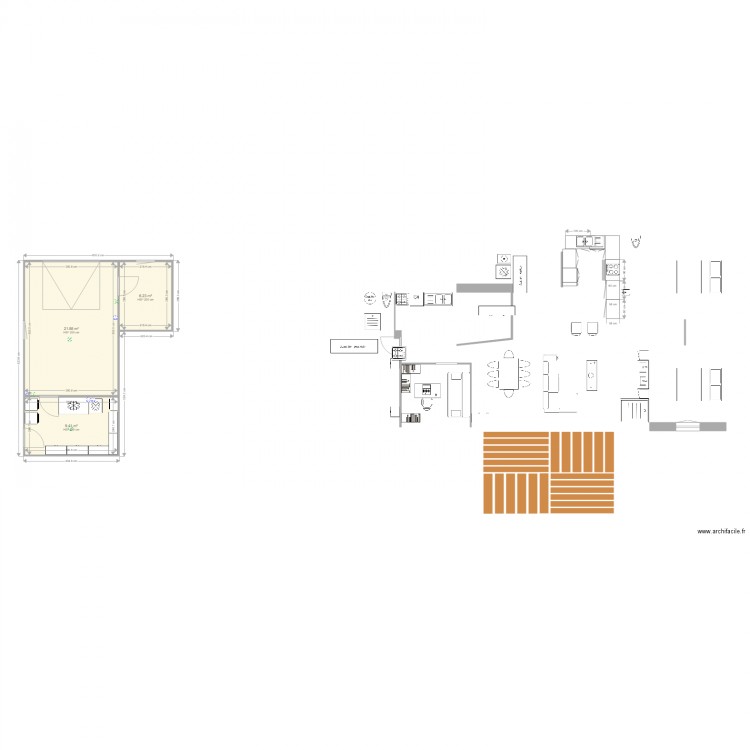 maison 2. Plan de 3 pièces et 38 m2
