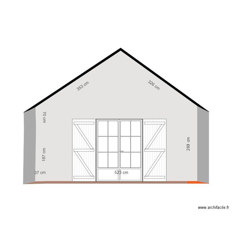 facade ouest. Plan de 0 pièce et 0 m2