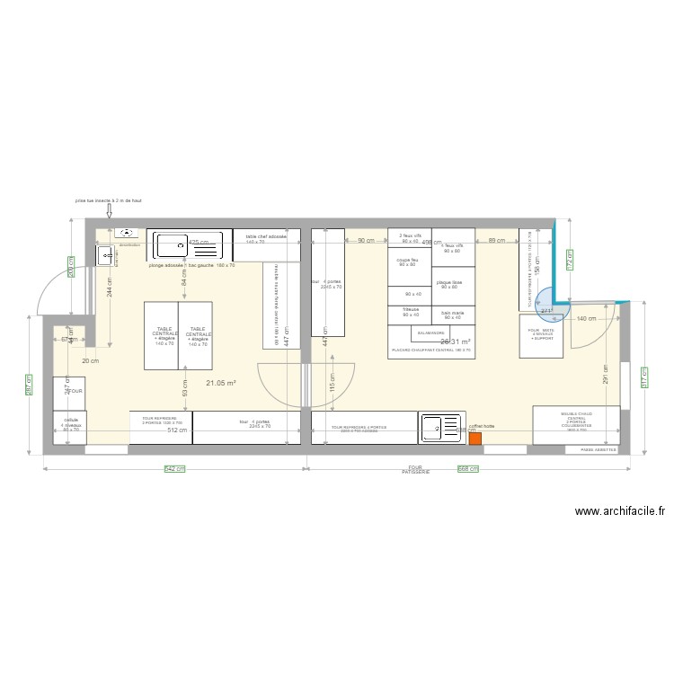 LE JARDIN CUISINE meuble froid déplacé. Plan de 0 pièce et 0 m2