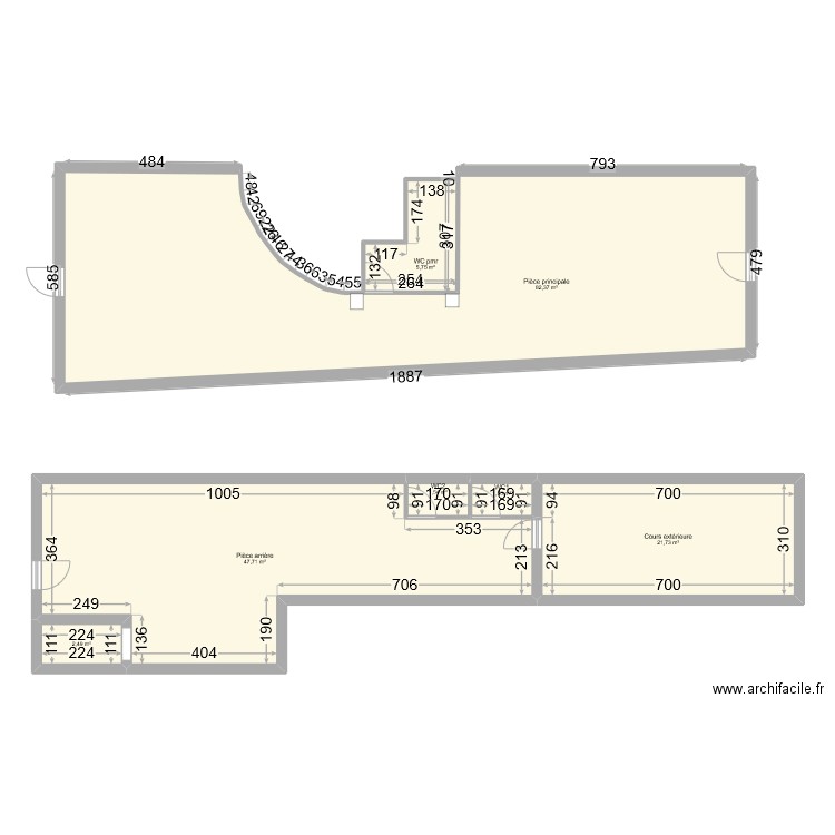 Plan 3 (A4) - M. Aslan. Plan de 7 pièces et 163 m2