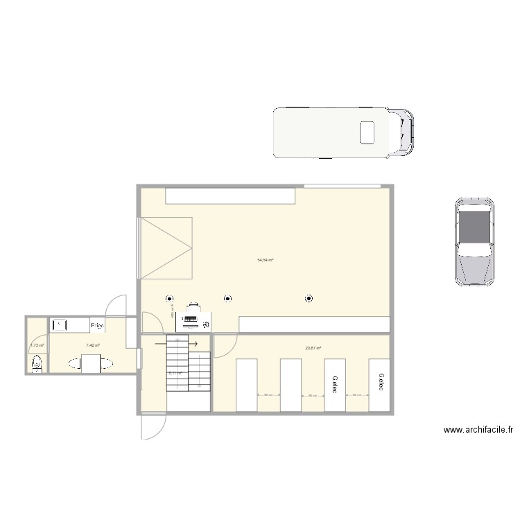 plan hangar v4 esc un local. Plan de 5 pièces et 92 m2