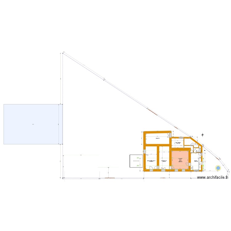 2023 06 00 Plan existant. Plan de 1 pièce et 26 m2