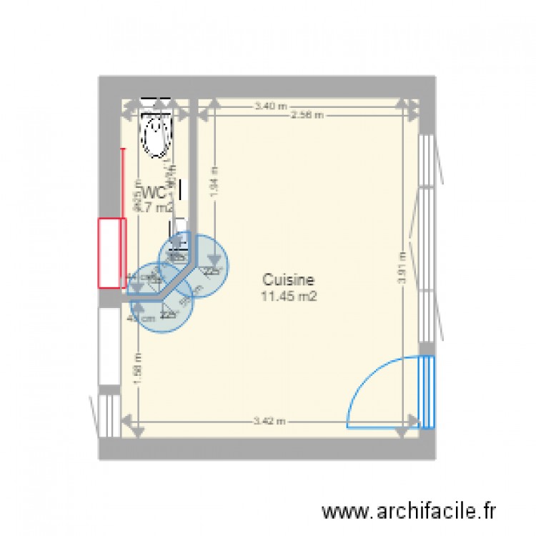 Cuisine après travaux. Plan de 0 pièce et 0 m2