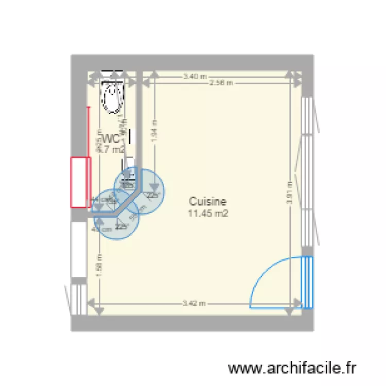 Cuisine après travaux. Plan de Cuisine après travaux. Plan de