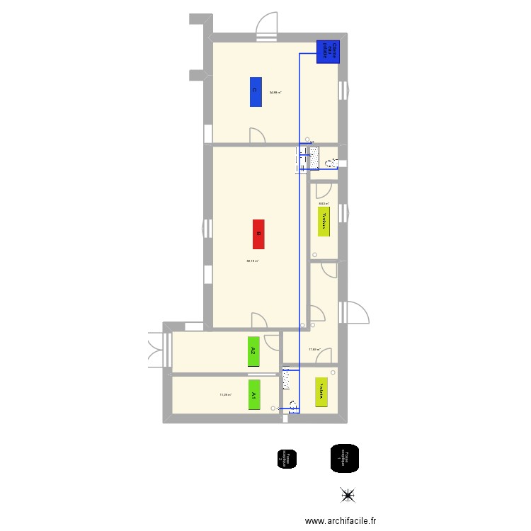 plan atelier maroc circuit eau potable. Plan de 5 pièces et 132 m2