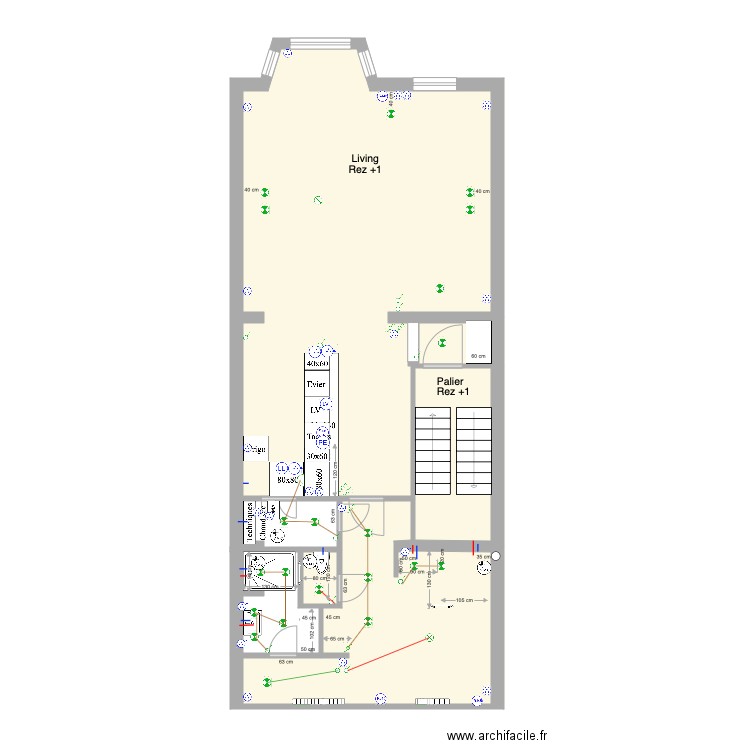 Marie José Rez1 2e projet studio Adé eau élec chauff. Plan de 0 pièce et 0 m2