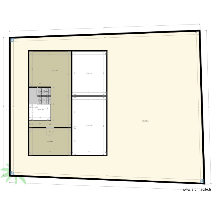 palenque. Plan de 44 pièces et 1741 m2