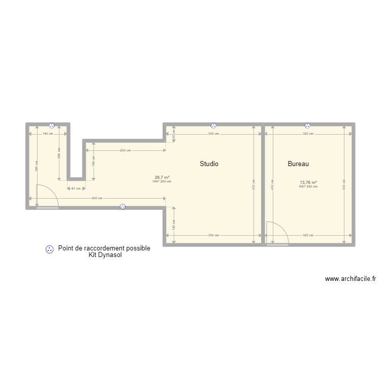 Dossier Maxime TURQUIN. Plan de 2 pièces et 40 m2