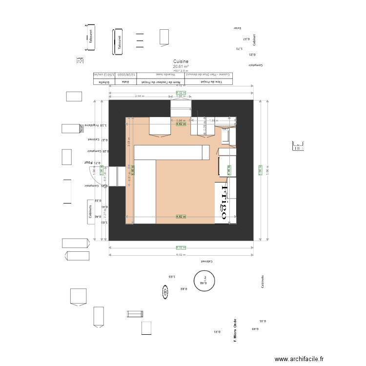 PLAN   CUISINE VUE DESSUS iiiii. Plan de 0 pièce et 0 m2