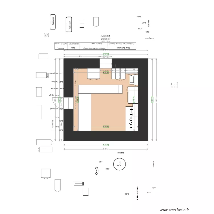 PLAN   CUISINE VUE DESSUS iiiii. Plan de 
