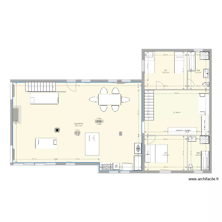 Clusaz Projet10 6X11 OpenPlan. Plan de 