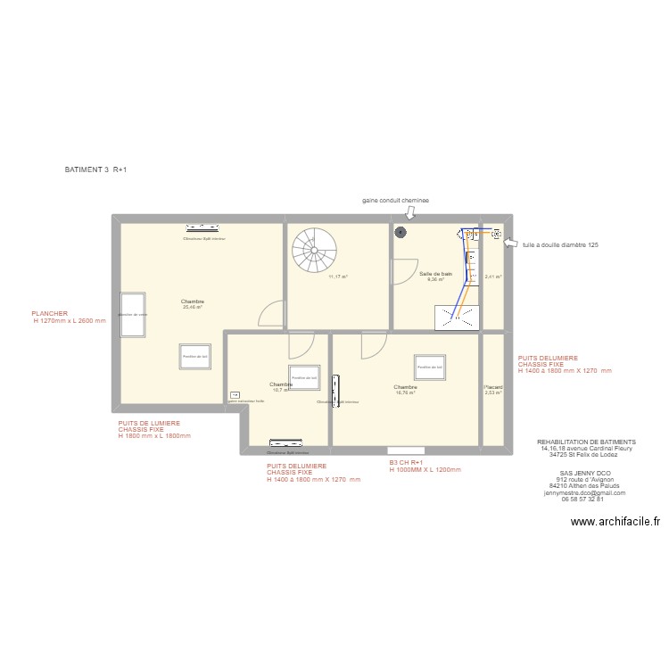 BAT 3 R+1. Plan de 0 pièce et 0 m2