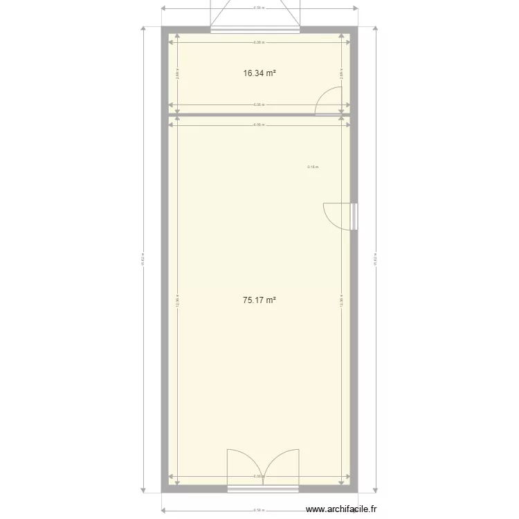 LOCAL B7. Plan de 2  et 92 m²